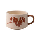 Axyaa Ceramic Coffee Cup and Saucer Set, Retro Design, High Quality, Ideal for Couples