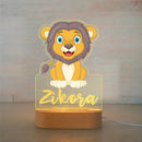 Axyaa Custom Name Children's Animal Night Light - Personalized Acrylic Lamp