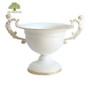 Axyaa French White Wrought Iron Flower Vase for Wedding Banquets & Events