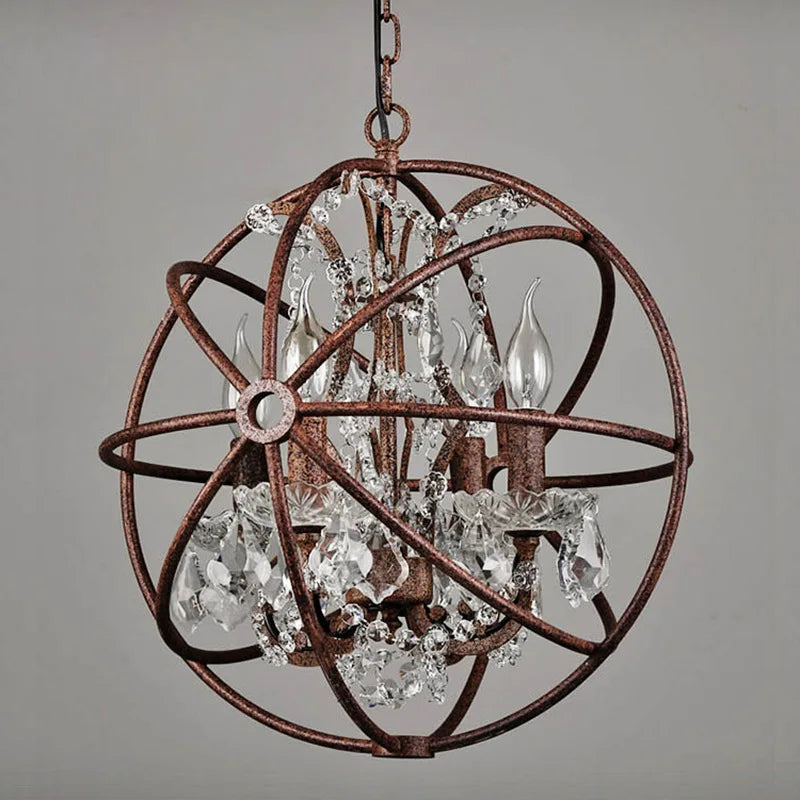 Axyaa Retro Loft Crystal Chandelier for Bar, Restaurant, and Living Room