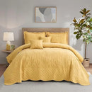 Axyaa Botanical Leaf Pattern Stitched Queen Bedspread Set - Elegant & Fresh Style