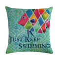 Axyaa Cartoon Sea Pattern Cushion Cover 45*45cm Living Room Sofa Decor Pillowcase