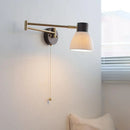 Axyaa Swing Arm LED Wall Lamp - White Ceramic Interior Mirror Light