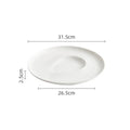 Axyaa White Comma Ceramic Dessert Plate for Molecular Cooking Display