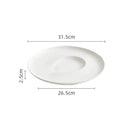 Axyaa White Comma Ceramic Dessert Plate for Molecular Cooking Display