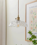 Axyaa Vintage Brass Glass Pendant Light for Kitchen Dining Bedroom