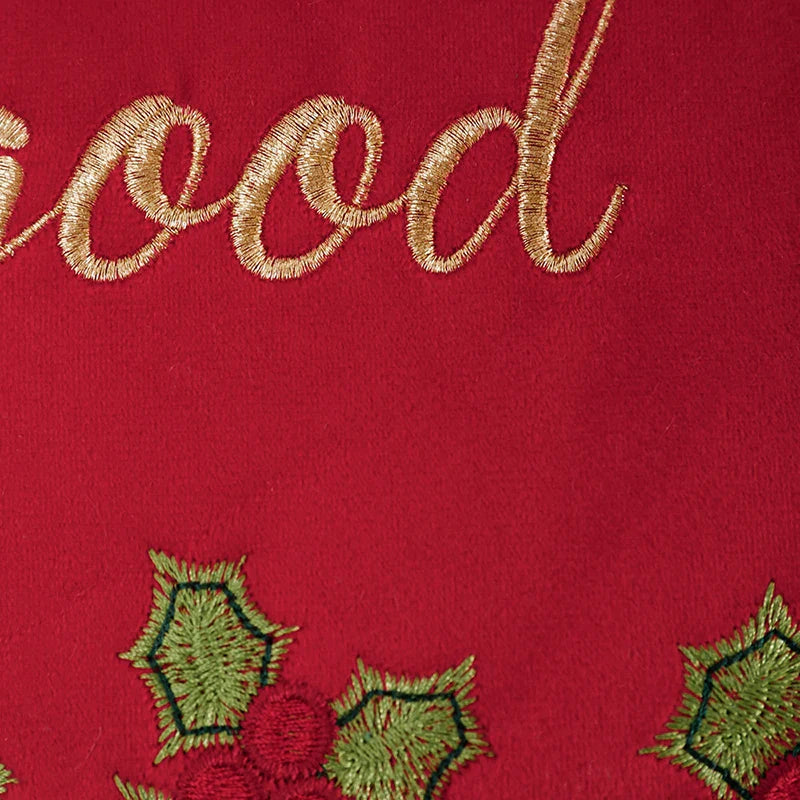 Axyaa Christmas Tree Snowflake Embroidery Pillow Cover 45x45cm 30x50cm Red Green Square