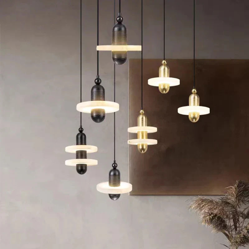 Axya Marble Pendant Lights: Luxury LED Hanging Lamp for Dining Table, Bedroom, Kitchen Island