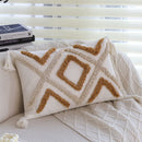 Axyaa Tufted Tassel Bohemian Cotton Pillow Cover - Geometric Throw Cushion Cover