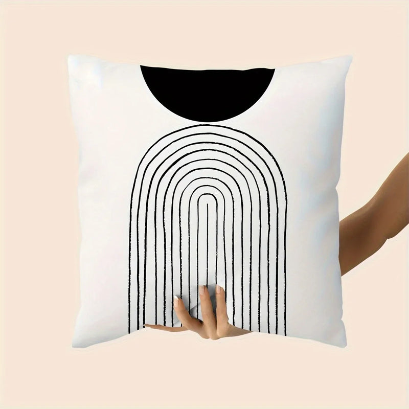 Axyaa Minimalist Round Printed Pillowcase Cover