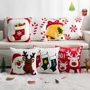 Axyaa Christmas Embroidered Pillowcase Sofa Cushion Cover 45x45cm Home Decor