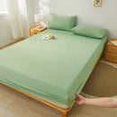 Axyaa Double/Queen Fitted Mattress Cover, Solid Color, Anti-Mite - 200X220cm
