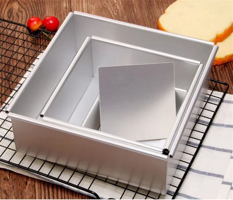 Axya Anodized Aluminum Square Cake Pan with Removable Bottom