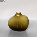Axyaa Circular Glass Vase Desk Decoration Hydroponics Flower Pots Modern Decor