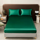 Axyaa Silk Satin Fitted Sheet Set with Pillowcase - Luxury Bedding Collection