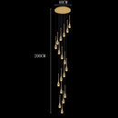 Axyaa Crystal Chandelier Stair Pendant Light Interior Home Decor Modern Living Room Lighting