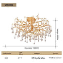 Axyaa Modern Luxury Crystal Round Chandelier for Living, Dining, Lobby & Kitchen Island