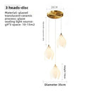 Axyaa Nordic Ceramic Petal Chandelier with LED - Adjustable Height, Ideal for Various Spaces
