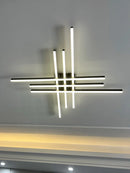 Axyaa LED Black Chandelier Ceiling Lamp Set for Master & Guest Bedroom, Living Room