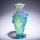 Glass Lotus Vase, Living Room Flower Arrangement, Antique Handicraft Display by Axyaa