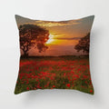 Axyaa Sunset Field Flowers Pillowcase Home Decor Office Car Ornaments