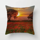 Axyaa Sunset Field Flowers Pillowcase Home Decor Office Car Ornaments