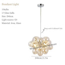 Axyaa Modern Glass Ball Chandelier Color Hanging Pendant Light for Living Room