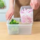 Axyaa Divided Onion Ginger Garlic Storage Box Handle Detachable 2 Grids Kitchen Organizer