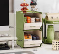 Axyaa Desktop Tea & Coffee Storage Organizer Bin with Clear Drawers