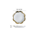 Axyaa Light Luxury Ceramic Dinner Plate for Steaks, Noodles, Fruits, and Dim Sum