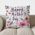 Axyaa Happy Mother's Day Floral Heart Throw Pillow Cover