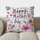 Axyaa Happy Mother's Day Floral Heart Throw Pillow Cover