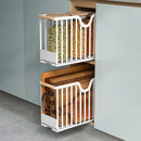 Axyaa Sliding Metal Storage Basket for Kitchen Cabinet Organization
