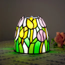 Axyaa Tulips Night Light Lamp with Stained Glass Shade