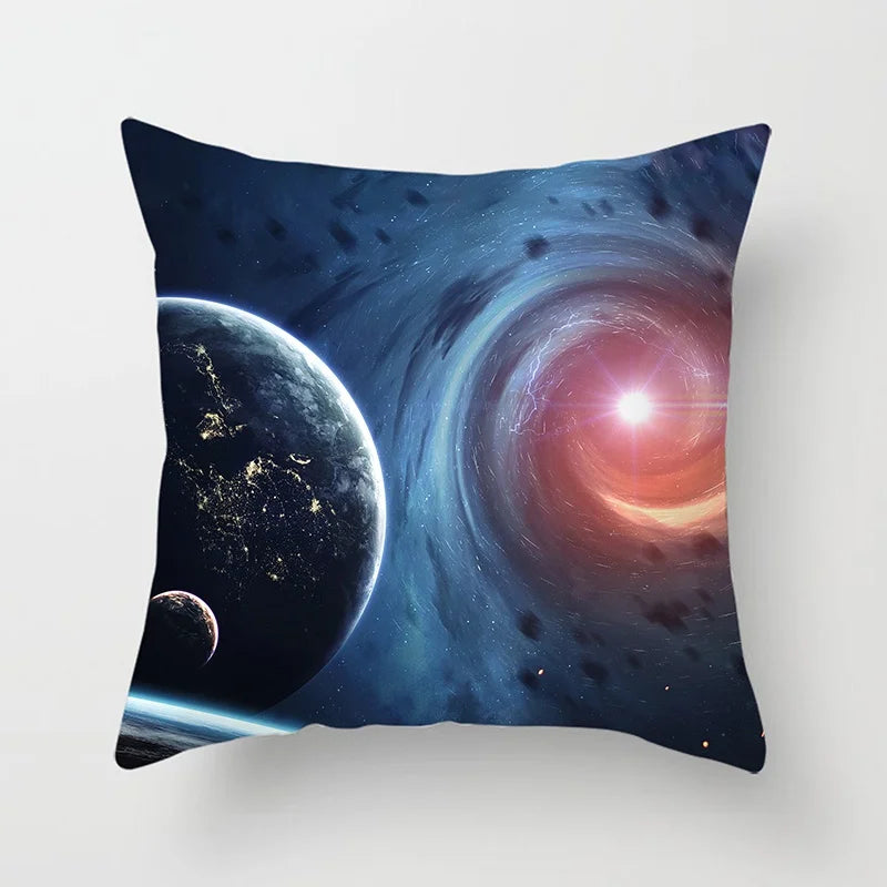 Axyaa Starry Sky Landscape Planet Series Pillowcase for Futuristic Home Decor