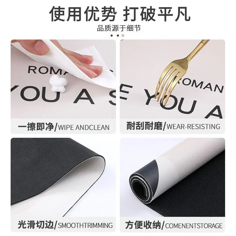 Axyaa 3D Visual Effect Drain Mat - Absorbent, Non-Slip, Anti-Mildew Kitchen Tableware Mat