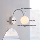 Axyaa Glass Ball LED Wall Lamps Black Hose Adjustable Wood Bathroom Lights