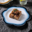 Axyaa Flower Shape Ceramic Plate for Desserts, Cakes, Pasta, Sushi - Molecular Cuisine Tableware