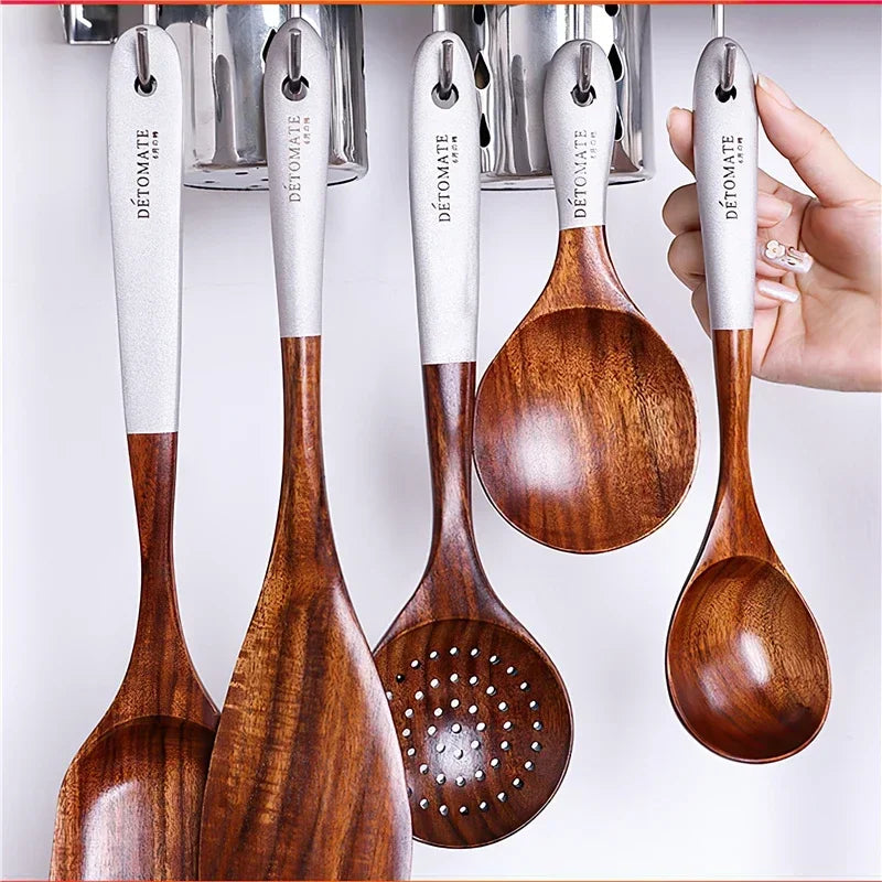 Axya Teak Spatula Rice Scoop Solid Wood Cooking Tool Eco-friendly Kitchen Supplies