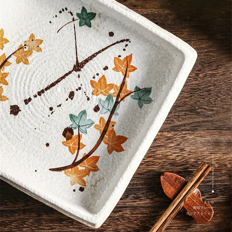 Axya Ceramic Plate Set: Simple & Elegant Japanese Style for Home Dining