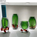 Axyaa Crystal Flower Vase: Bubble Glass Desktop Decoration for Dried or Hydroponic Flowers