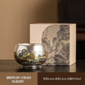 Axyaa Sterling Silver Ceramic Kung Fu Tea Set