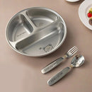 Axyaa Stainless Steel 3-Compartment Dinner Plate Tray - Divided Dining Kitchen Food Container