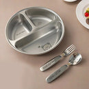 Axyaa Stainless Steel 3-Compartment Dinner Plate - Divided Food Tray