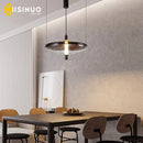 Axyaa UFO Spaceship Pendant Light with LED Glass Shade for Dining Room & Living Room