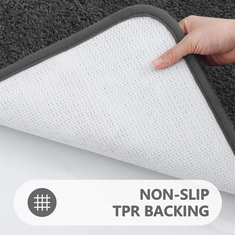 Axyaa Shaggy Soft Bath Rug Mat - Absorbent, Non Slip, Machine Washable