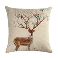 Axyaa Nordic Moose Art Linen Cushion Cover for Home Decor