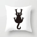 Axyaa Decorative Pillow Cover 45x45cm Polyester Square Black Cat Skull Design