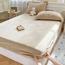 Axyaa Warm Flannel Fitted Bed Sheet, Coral Fleece Mattress Cover