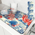 Axyaa Marine Coral Diatoms Absorbent Non-slip Kitchen Drain Mat